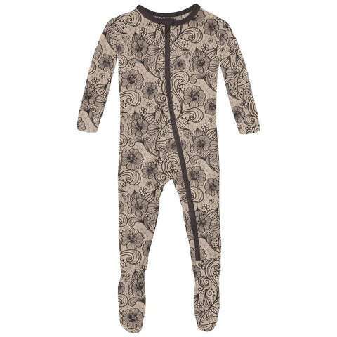 Footie (Zipper) - Burlap Lace