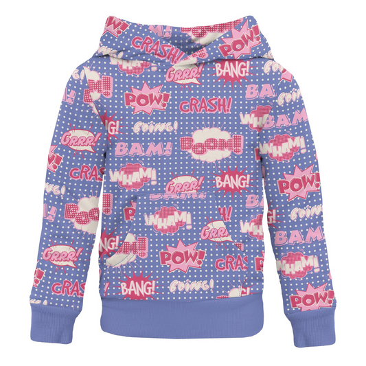 Fleece Hoodie - Forget Me Not Comic Onomatopoeia