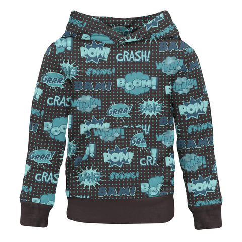 Fleece Hoodie - Midnight Comic Onomatopoeia