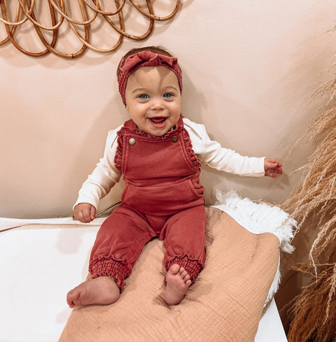 Coverall Ruffle French Terry (Overalls) - Appleberry