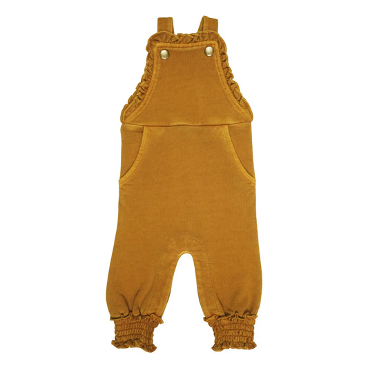 Coverall Ruffle French Terry (Overalls) - Butterscotch