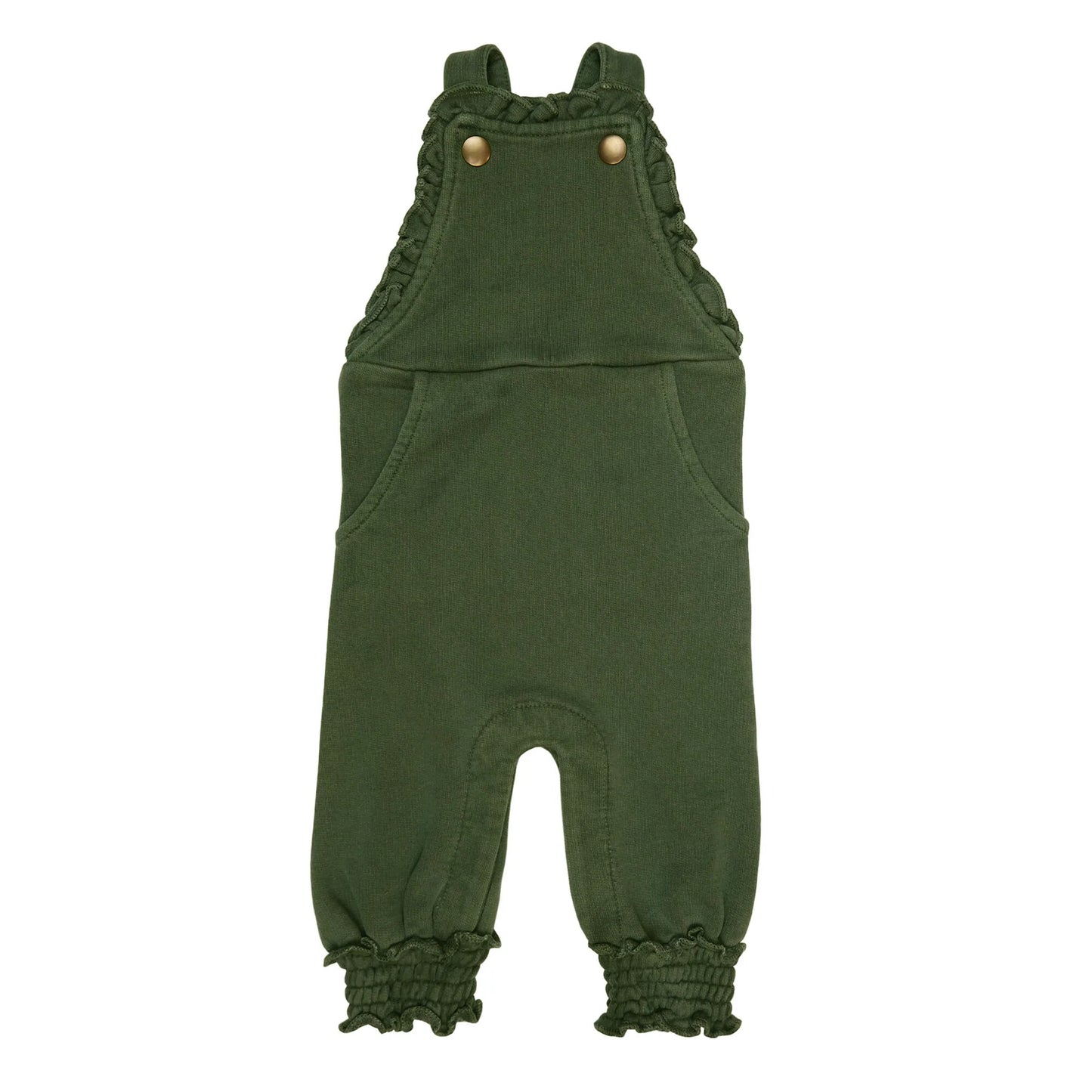 Coverall Ruffle French Terry (Overalls) - Forest