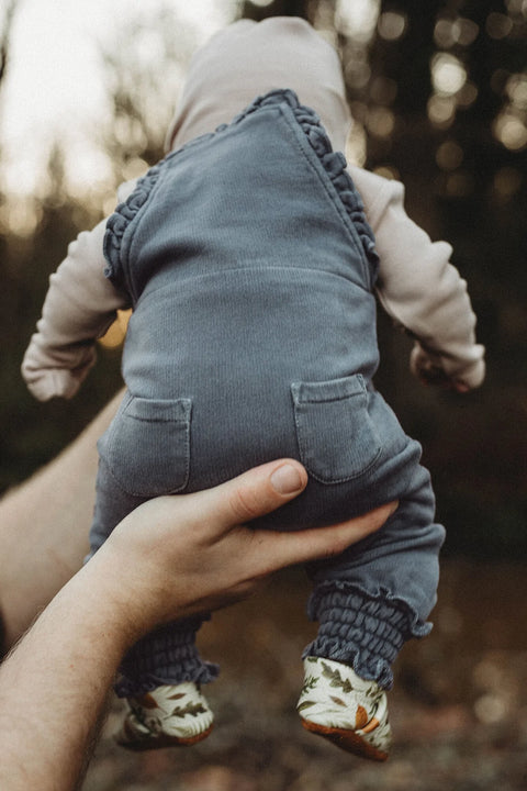 Coverall Ruffle French Terry (Overalls) - Moonstone