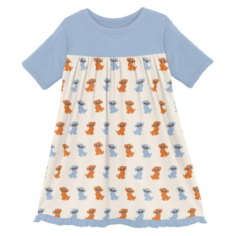 Classic Swing Dress (Short Sleeve) - Natural Beach Pup