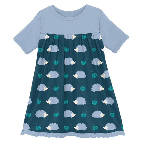 Classic Swing Dress (Short Sleeve) - Peacock Hedgehog