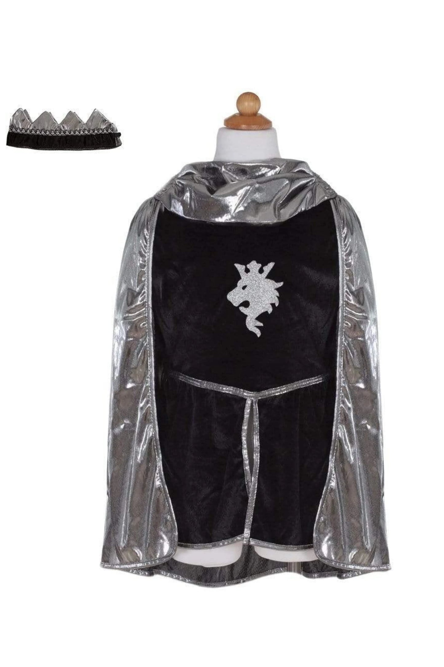 Dress Up - Silver Knight Set: Tunic, Cape, Crown