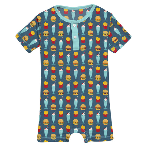 Henley Romper - Deep Sea Cheeseburger