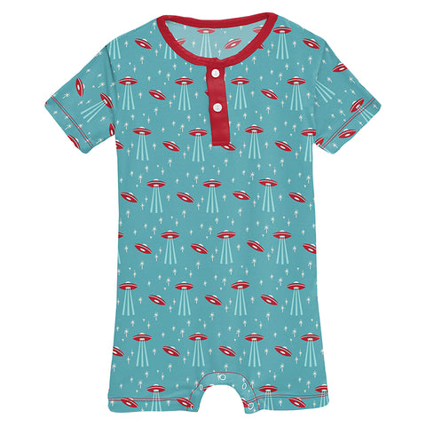 Henley Romper - Glacier Alien Invasion