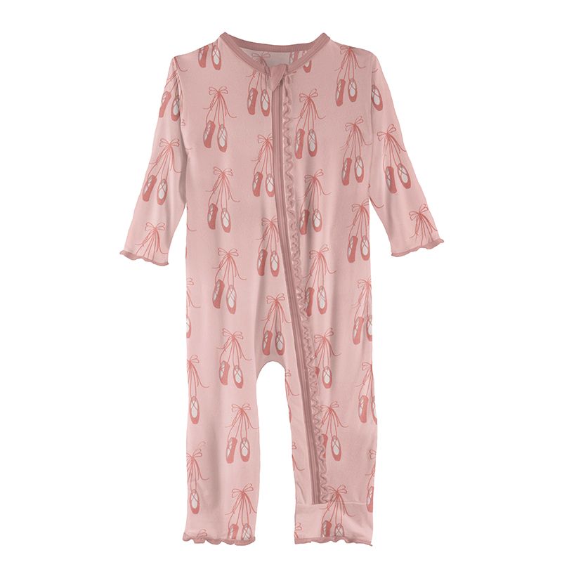 Last One: Preemie - Coverall with Muffin Ruffles (Snaps) - Baby Rose Ballet