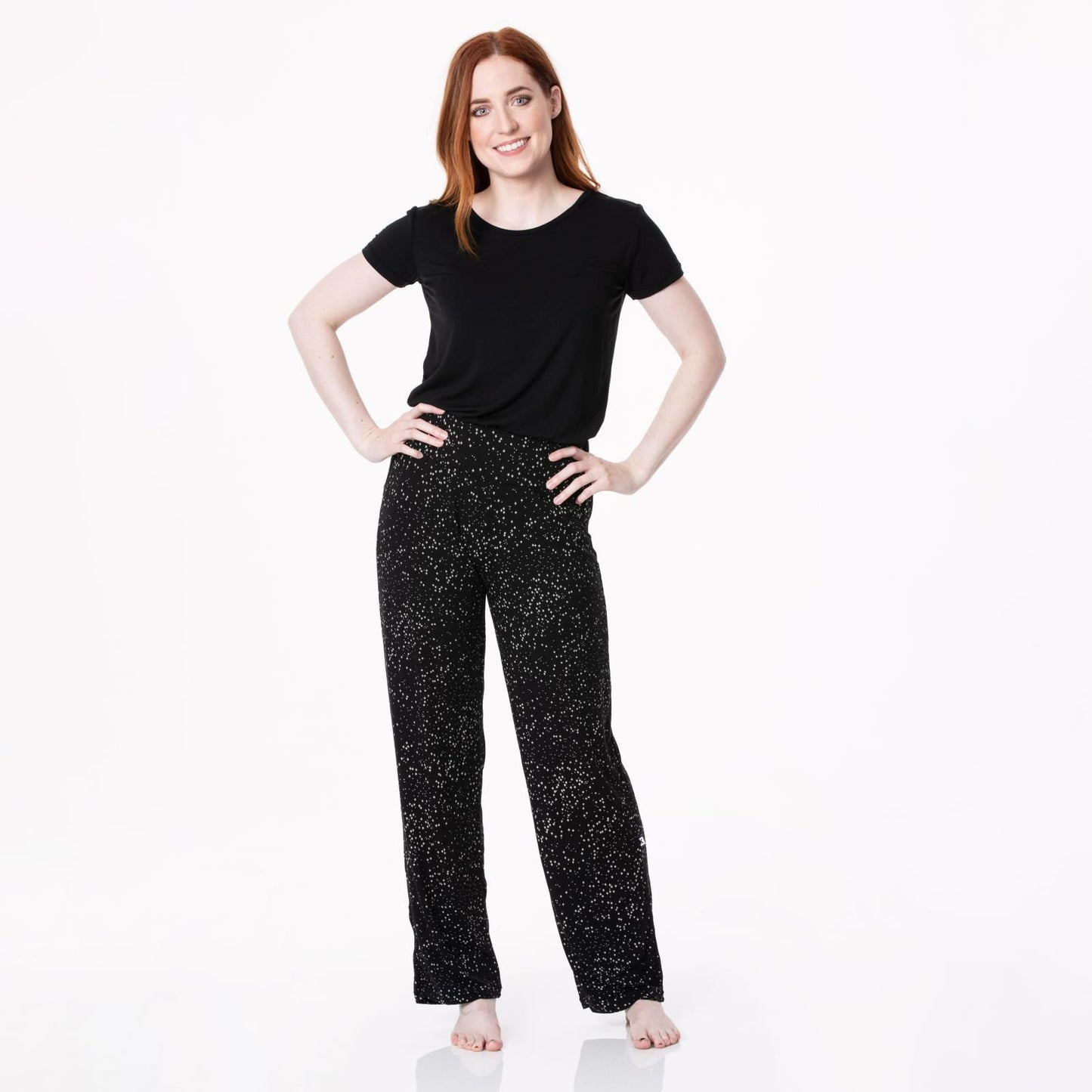Women's Loosey Goosey Pajama Set (Short Sleeve) - Midnight Constellations