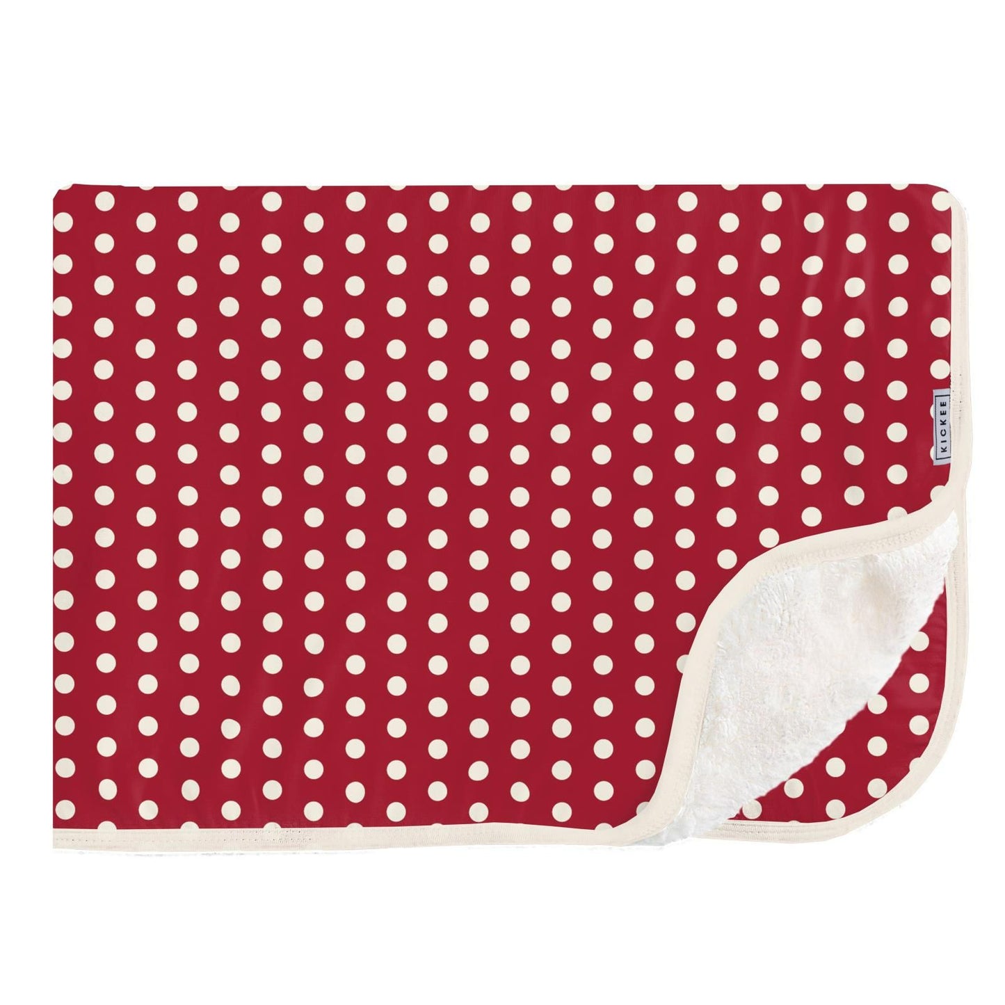 Throw Blanket with Sherpa Backing - Candy Apple Polka Dots