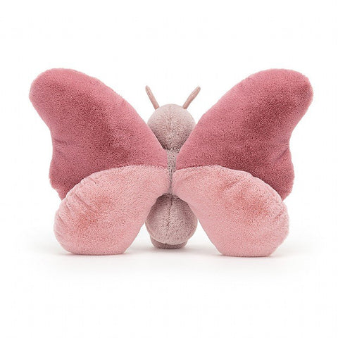 A back view of the stuffed butterfly