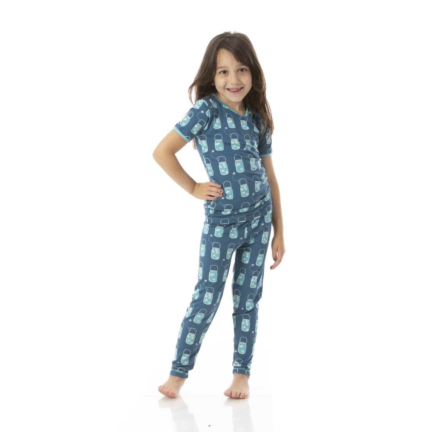 2 Piece Pajama Set (Short Sleeve) - Twilight Fireflies