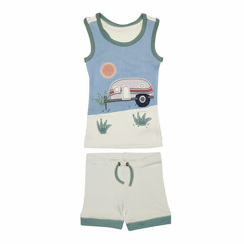 Tank + Bike Short Set - Camper Applique
