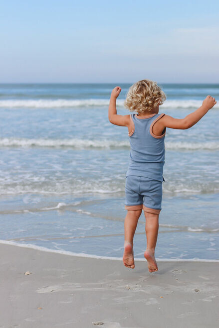 Tank + Bike Short Set - Whale Applique