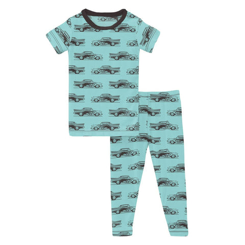 2 Piece Pajama (Short Sleeve) - Summer Sky Hot Rod