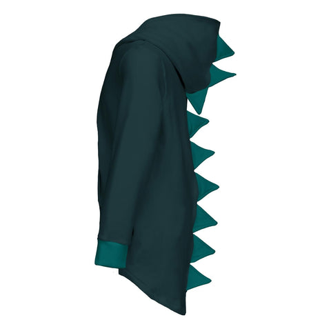 Dino Hooded Jacket (Fleece) - Pine with Cedar