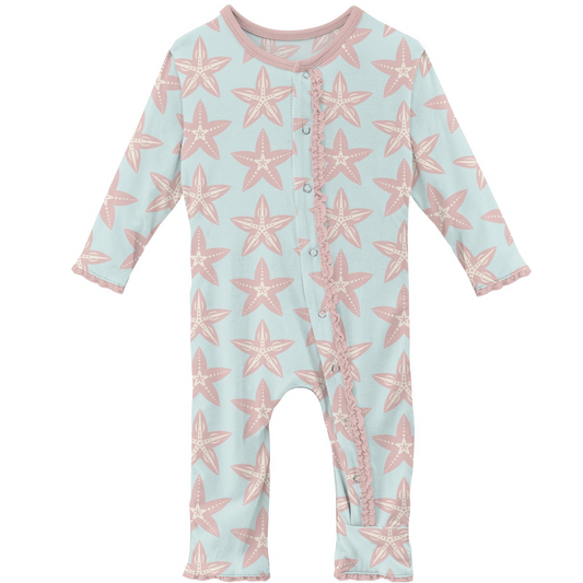 Coverall with Muffin Ruffles (Snaps/Zipper) - Fancy Starfish