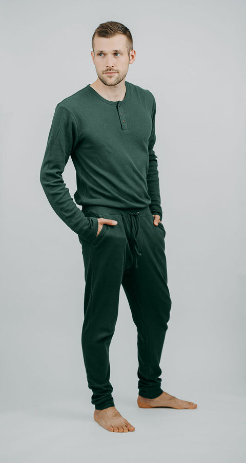 2 Piece Pajama Set (Men's) - Organic Thermal (Pine)