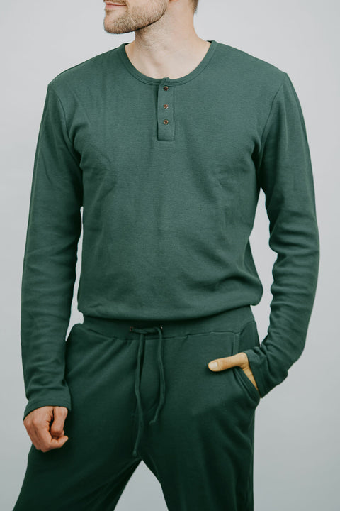 2 Piece Pajama Set (Men's) - Organic Thermal (Pine)