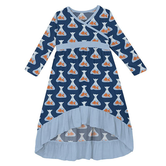 HiLo Maxi Dress (Long Sleeve) - Navy Goldfish Prize