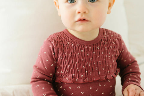 Footie Smocked - Appleberry Dots