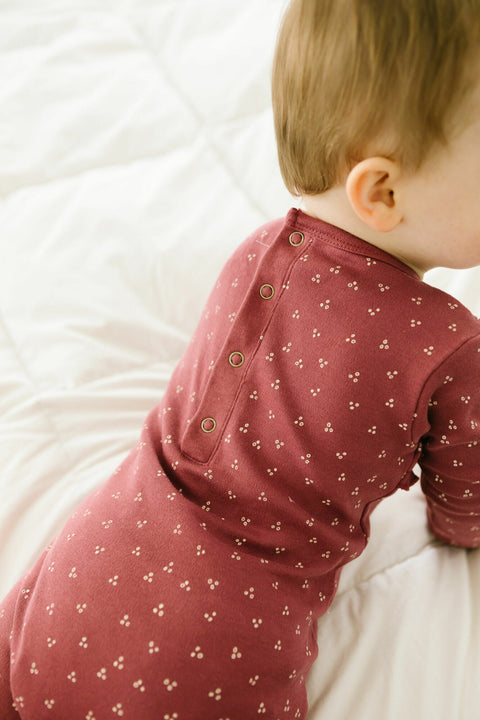 Footie Smocked - Appleberry Dots