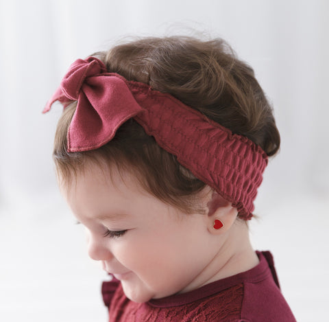 Smocked Tie Headband - Appleberry
