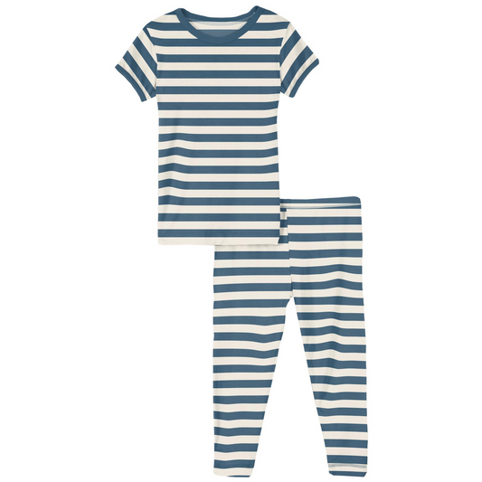 2 Piece Pajama Set (Short Sleeves) - Nautical Stripe
