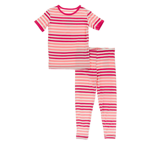 Last One - Size 2T: 2 Piece Pajama (Short Sleeve) - Forest Fruit Stripe
