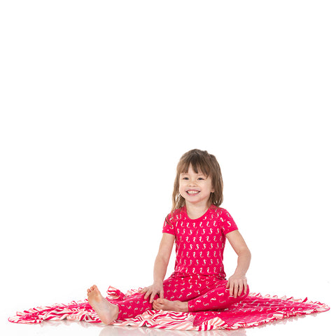 Last One - Size 4T: 2 Piece Pajama (Short Sleeve) - Prickly Pear Mini Seahorses