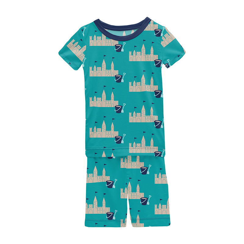 2 Piece Pajama Set (Short Sleeves + Shorts) - Neptune Sandcastles