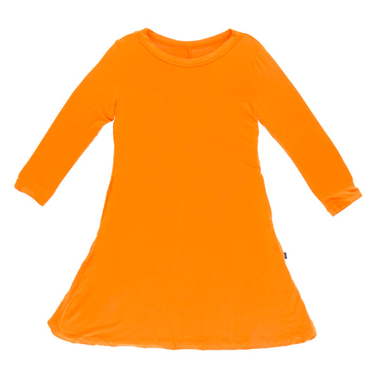 Tee Shirt Dress (Long Sleeve) - Solid Apricot