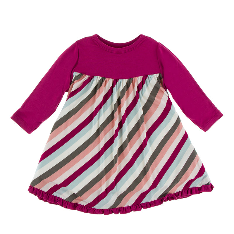 LAST ONE - Size Medium (8/10): Swing Dress (Long Sleeve) - Geology Stripe