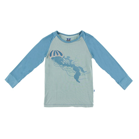 Tailored Fit Raglan Tee (Long Sleeve) - Jade Jellyfish