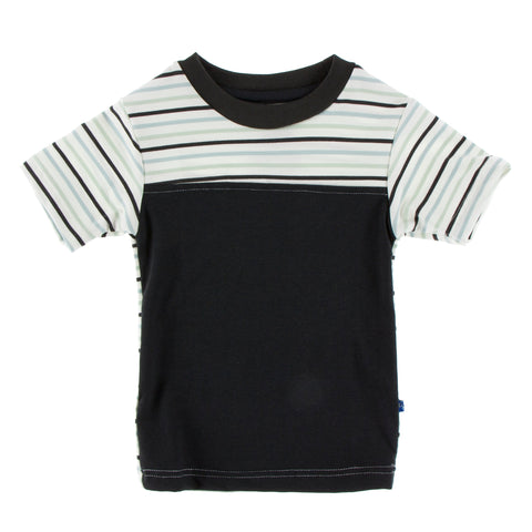 Last One - Size 2T: Performance Jersey Yoke Tee (Short Sleeve) - Zebra with Tuscan Afternoon Stripe