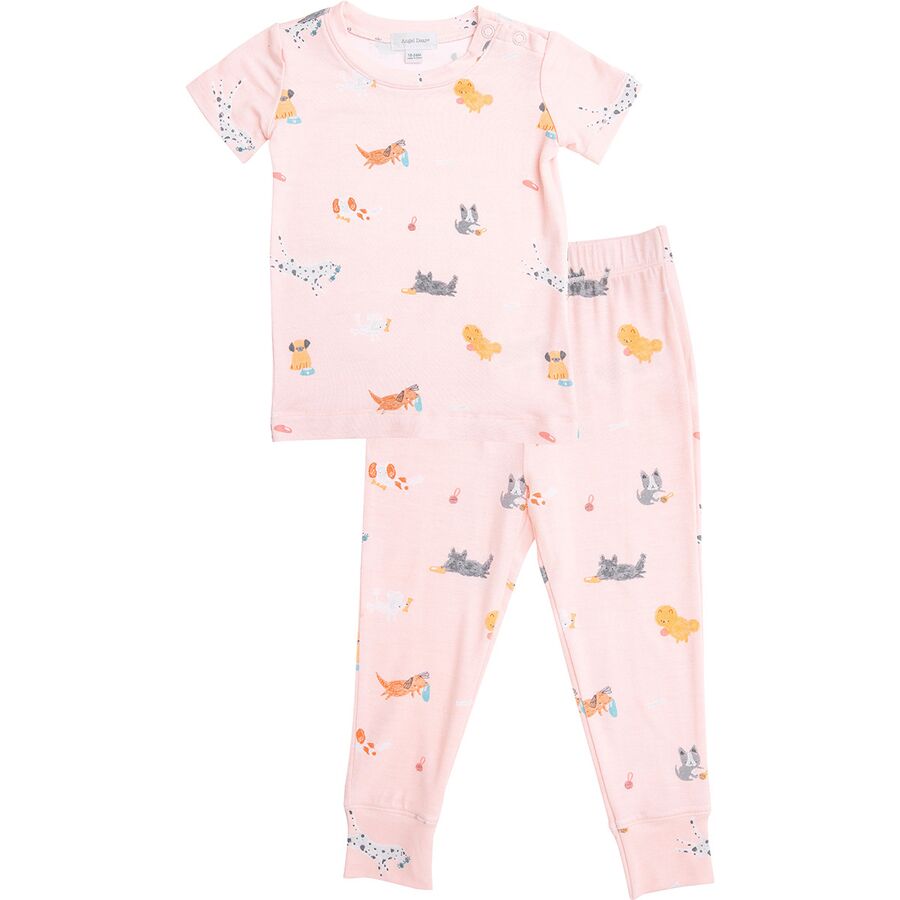 Last One - Size 4T: 2 Piece Pajamas (Short Sleeve) - Puppy Play Pink