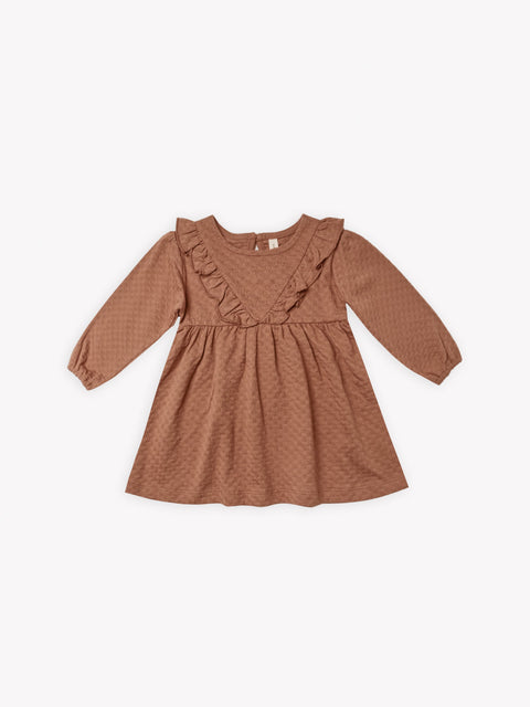 Dress Ruffle V (Long Sleeve) - Clay