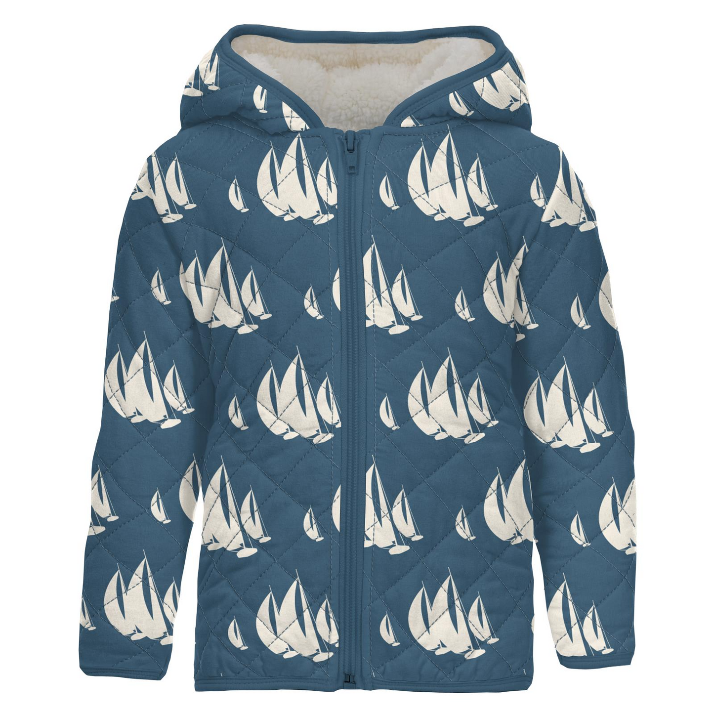 Quilted Jacket - Deep Sea Sailboat