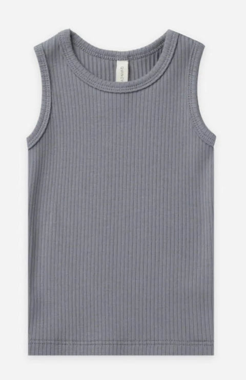 Ribbed Tank Top - Washed Indigo (Solid)