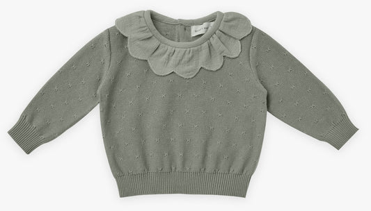 Petal Knit Sweater - Basil