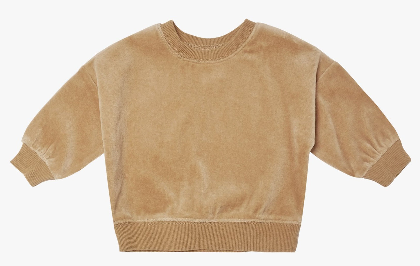 Drop Shoulder Sweatshirt (Velour) - Honey