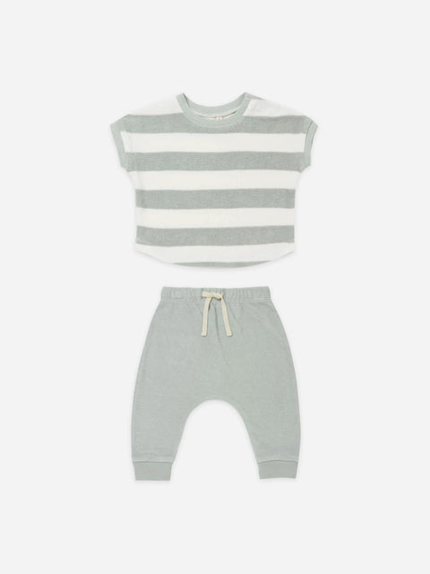 Terry Tee & Pants Set - Sky Stripe