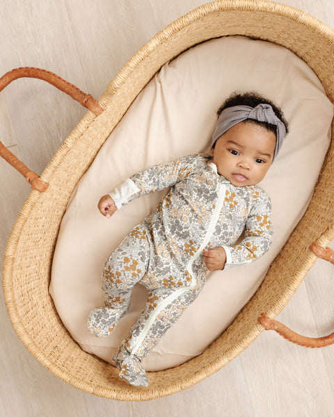 Bamboo Footie (Zipper) - Garden