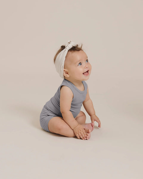 Ribbed Tank Top - Washed Indigo (Solid)