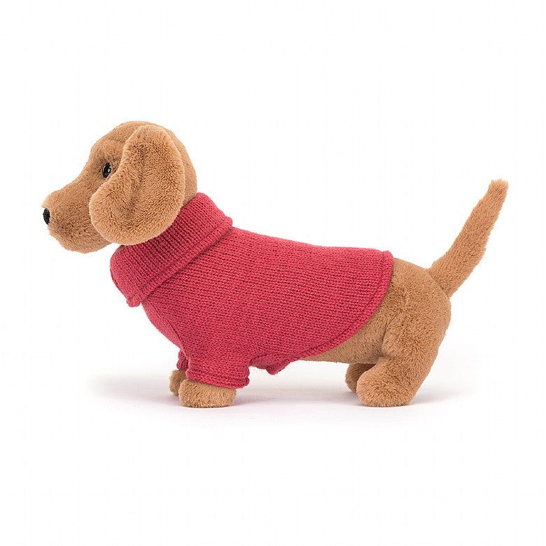 Stuffed Animal - Sweater Sausage Dog Pink