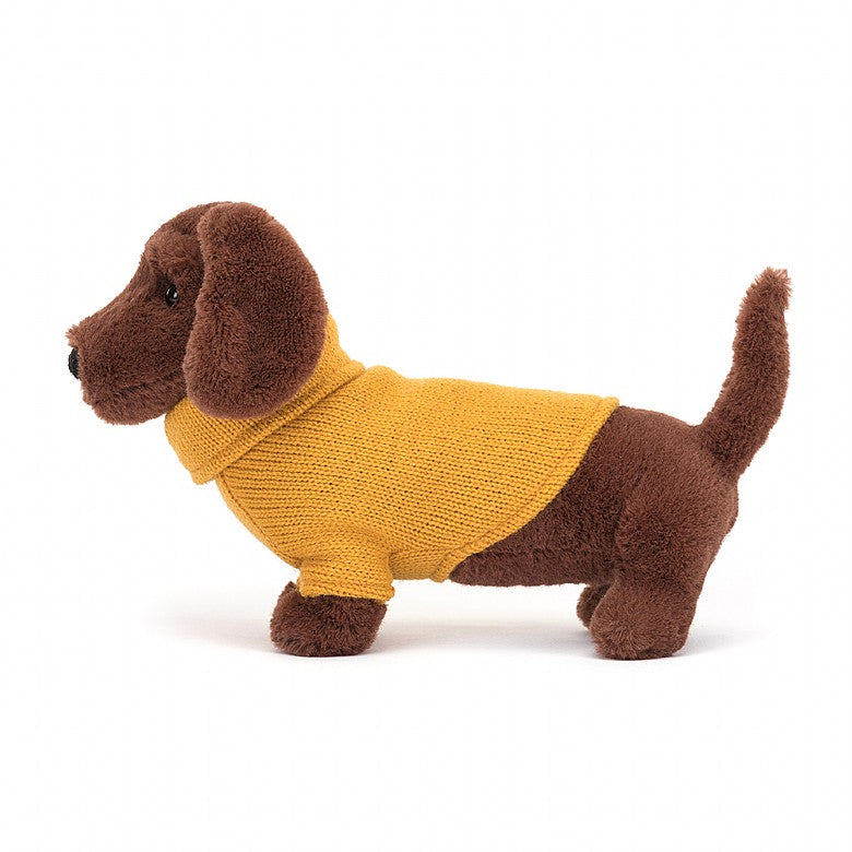 Stuffed Animal - Sweater Sausage Dog Yellow