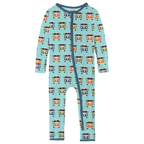 Coverall (Snaps/Zipper) - Summer Sky Vintage Van