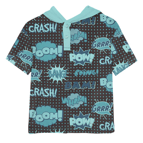 Hoodie Tee (Short Sleeve) - Midnight Comic Onomatopoeia