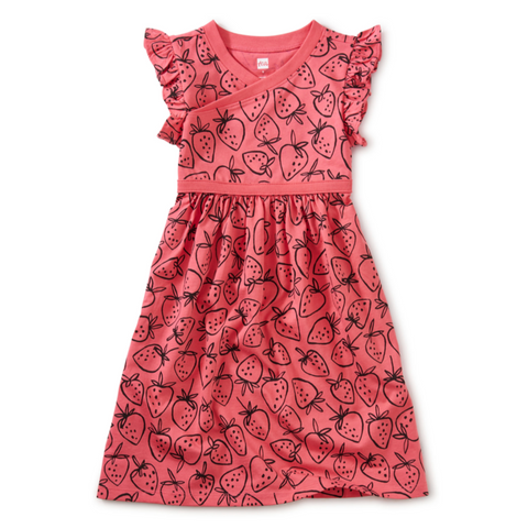 Last One - Size 2T: Wrap Neck Dress (Youth) - Strawberries